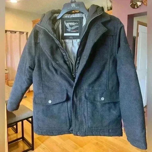 Trendy HAWK & Co Casual/Holiday/ Winter Coat/Jacket with hoodie! So cute! - Picture 5 of 16